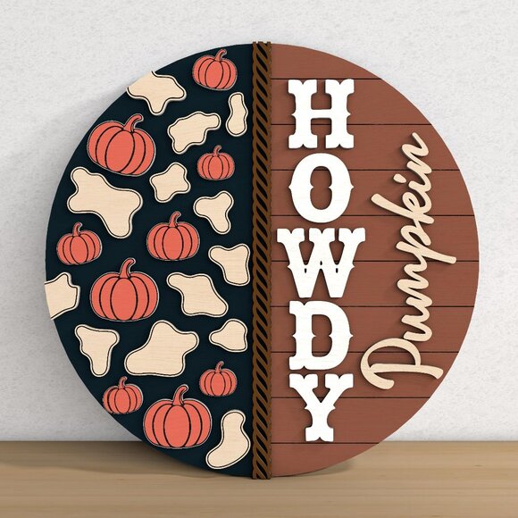 Howdy Pumpkin Sign – Warm Autumn Style - Picture 1 of 1